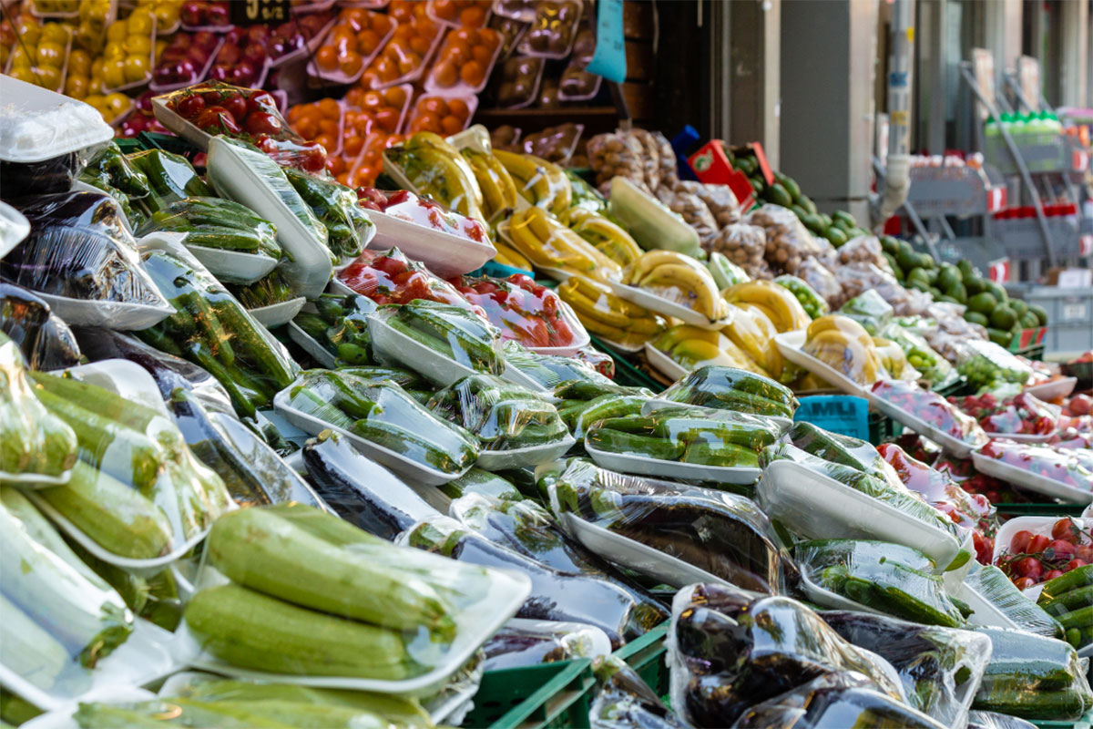 استرچ غذایی پوشان پلاستیک مناسب میوه و سبزیجات